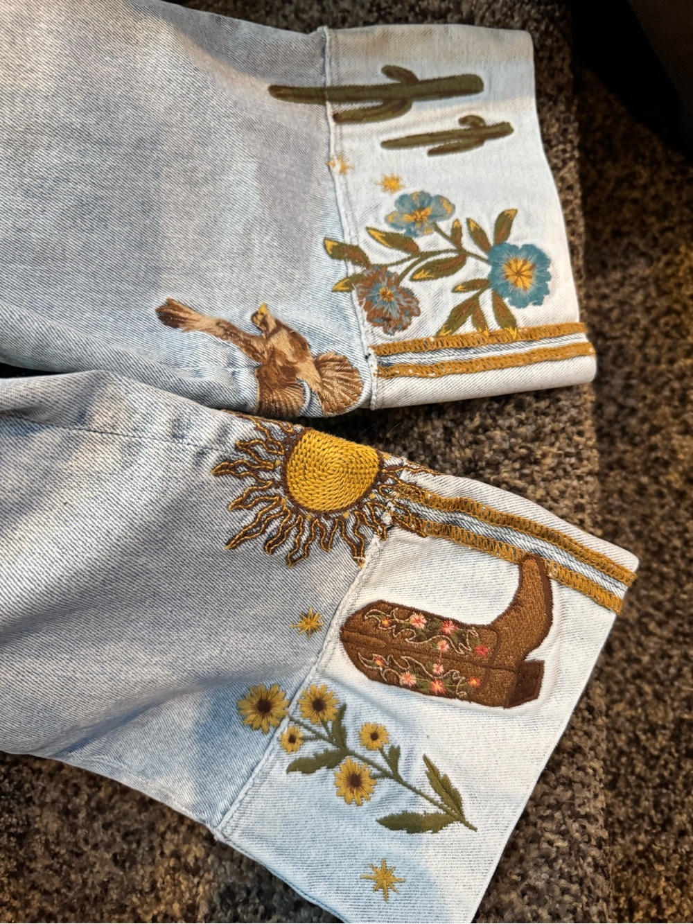 DRIFTWOOD Collette DESERT SOUL Western Embroidered Womens Jeans  Light Wash $148 - Picture 12 of 13